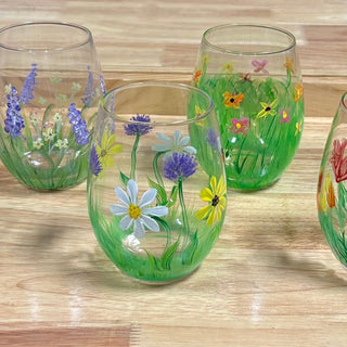 Thursday, July 23rd | 6:30PM-8:00PM | Floral Wine Glass Painting
