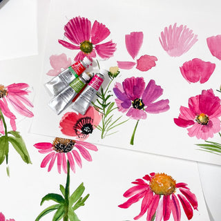 Tuesday, October 6th | 6:00PM-8:00PM | Cosmos & Cone Flowers in Watercolor