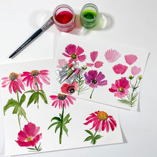 Tuesday, October 6th | 6:00PM-8:00PM | Cosmos & Cone Flowers in Watercolor