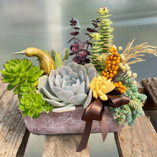 Saturday, September 26th | 10:00AM-11:00AM | Succulent Centerpiece: Fall Decor & Wooden Flowers