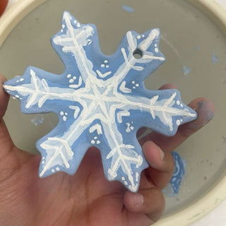 Falling Snowflake Ornament class project at Laurentide Clay